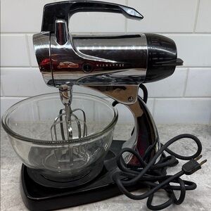Vintage 1950s Chrome Sunbeam Mixmaster Stand Mixer Model 12. Works Perfectly!